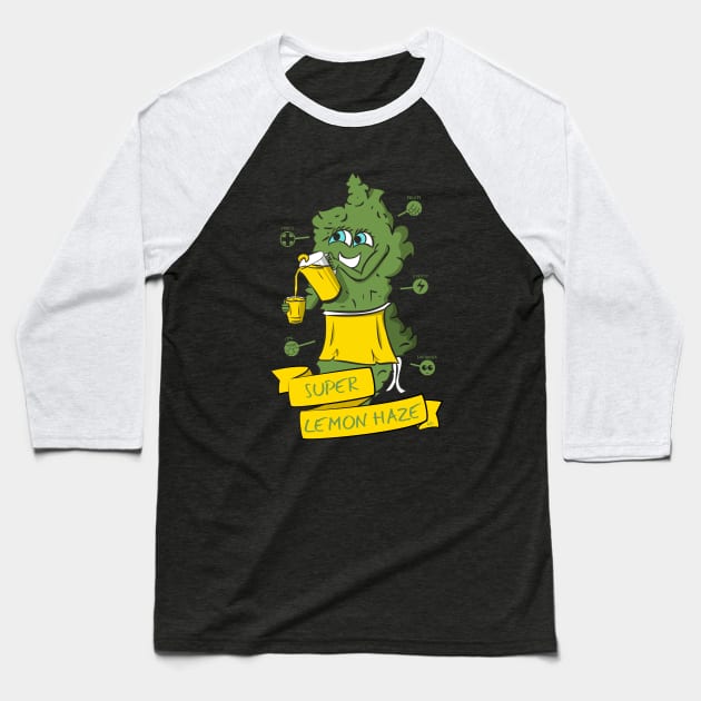 Super Lemon Haze Baseball T-Shirt by WD